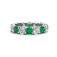 1 - Laida 4.00 ctw (4.00 mm) Emerald and Diamond Eternity Band 