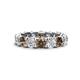 1 - Laida 3.90 ctw (4.00 mm) Smoky Quartz and Diamond Eternity Band 