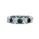 1 - Laida 4.00 ctw (4.00 mm) London Blue Topaz and Diamond Eternity Band 