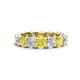 1 - Laida 4.00 ctw (4.00 mm)Yellow and White Diamond Eternity Band 