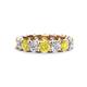 1 - Laida 4.00 ctw (4.00 mm)Yellow and White Diamond Eternity Band 