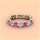 4 - Laida 3.80 mm Pink Tourmaline and Diamond Eternity Band 