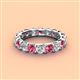 4 - Laida 3.80 mm Pink Tourmaline and Diamond Eternity Band 