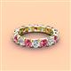 4 - Laida 3.80 mm Pink Tourmaline and Diamond Eternity Band 