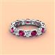 4 - Laida 3.80 mm Rhodolite Garnet and Diamond Eternity Band 