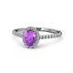 1 - Marnie Desire Oval Cut Amethyst and Diamond Halo Engagement Ring 
