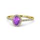 1 - Marnie Desire Oval Cut Amethyst and Diamond Halo Engagement Ring 