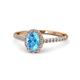 1 - Marnie Desire Oval Cut Blue Topaz and Diamond Halo Engagement Ring 