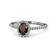 1 - Marnie Desire Oval Cut Red Garnet and Diamond Halo Engagement Ring 