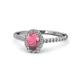 1 - Marnie Desire Oval Cut Rhodolite Garnet and Diamond Halo Engagement Ring 