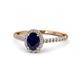 1 - Marnie Desire Oval Cut Blue Sapphire and Diamond Halo Engagement Ring 