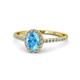 1 - Marnie Desire Oval Cut Blue Topaz and Diamond Halo Engagement Ring 