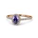 1 - Marnie Desire Oval Cut Iolite and Diamond Halo Engagement Ring 