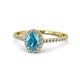 1 - Marnie Desire Oval Cut London Blue Topaz and Diamond Halo Engagement Ring 