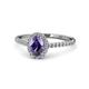 1 - Marnie Desire Oval Cut Iolite and Diamond Halo Engagement Ring 