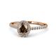 1 - Marnie Desire Oval Cut Smoky Quartz and Diamond Halo Engagement Ring 