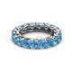 3 - Lucida 4.00 mm Round Blue Topaz U Prong Eternity Band 