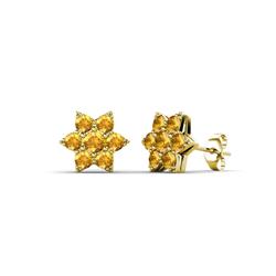 Amora Citrine Flower Earrings Citrine Womens Flower Earrings ctw K Yellow Gold