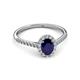 3 - Marnie Desire Oval Cut Blue Sapphire and Diamond Halo Engagement Ring 