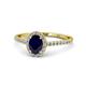 1 - Marnie Desire Oval Cut Blue Sapphire and Diamond Halo Engagement Ring 