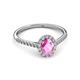 3 - Marnie Desire Oval Cut Pink Sapphire and Diamond Halo Engagement Ring 