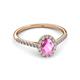 3 - Marnie Desire Oval Cut Pink Sapphire and Diamond Halo Engagement Ring 