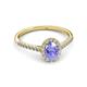 3 - Marnie Desire Oval Cut Tanzanite and Diamond Halo Engagement Ring 