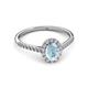 3 - Marnie Desire Oval Cut Aquamarine and Diamond Halo Engagement Ring 