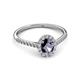 3 - Marnie Desire Oval Cut Iolite and Diamond Halo Engagement Ring 