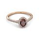 3 - Marnie Desire Oval Cut Red Garnet and Diamond Halo Engagement Ring 