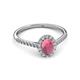 3 - Marnie Desire Oval Cut Rhodolite Garnet and Diamond Halo Engagement Ring 