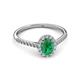 3 - Marnie Desire Oval Cut Emerald and Diamond Halo Engagement Ring 