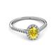 3 - Marnie Desire Oval Cut Yellow Sapphire and Diamond Halo Engagement Ring 