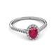 3 - Marnie Desire Oval Cut Ruby and Diamond Halo Engagement Ring 