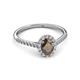 3 - Marnie Desire Oval Cut Smoky Quartz and Diamond Halo Engagement Ring 