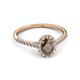 3 - Marnie Desire Oval Cut Smoky Quartz and Diamond Halo Engagement Ring 