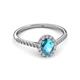 3 - Marnie Desire Oval Cut London Blue Topaz and Diamond Halo Engagement Ring 