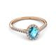 3 - Marnie Desire Oval Cut London Blue Topaz and Diamond Halo Engagement Ring 