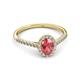 3 - Marnie Desire Oval Cut Pink Tourmaline and Diamond Halo Engagement Ring 