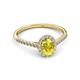 3 - Marnie Desire Oval Cut Yellow Sapphire and Diamond Halo Engagement Ring 