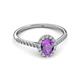 3 - Marnie Desire Oval Cut Amethyst and Diamond Halo Engagement Ring 