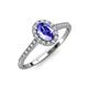 4 - Marnie Desire Oval Cut Tanzanite and Diamond Halo Engagement Ring 