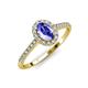 4 - Marnie Desire Oval Cut Tanzanite and Diamond Halo Engagement Ring 