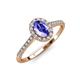 4 - Marnie Desire Oval Cut Tanzanite and Diamond Halo Engagement Ring 