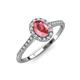 4 - Marnie Desire Oval Cut Pink Tourmaline and Diamond Halo Engagement Ring 