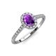 4 - Marnie Desire Oval Cut Amethyst and Diamond Halo Engagement Ring 