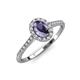 4 - Marnie Desire Oval Cut Iolite and Diamond Halo Engagement Ring 