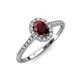 4 - Marnie Desire Oval Cut Red Garnet and Diamond Halo Engagement Ring 