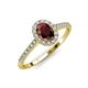 4 - Marnie Desire Oval Cut Red Garnet and Diamond Halo Engagement Ring 