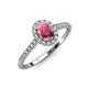 4 - Marnie Desire Oval Cut Rhodolite Garnet and Diamond Halo Engagement Ring 